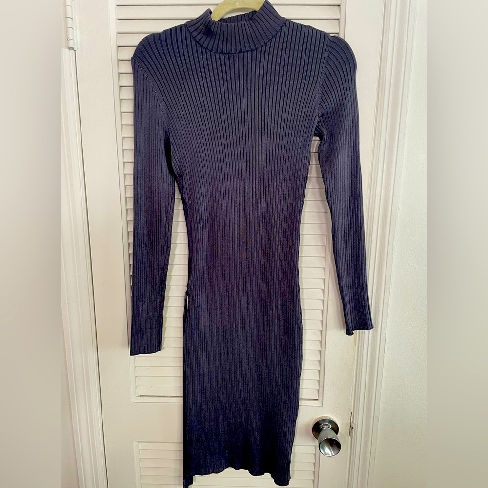 Guess Marciano Long Sleeve Midi Blue Dress- Size S